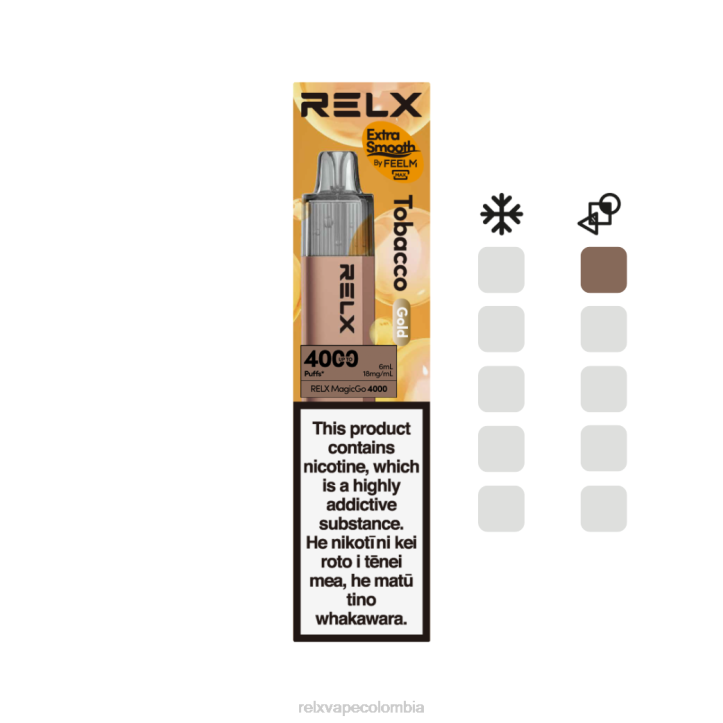 RELX Vape Colombia | tabaco (oro) RELX MagicGo 4000 vaporizadores desechables NRT02